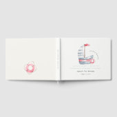 Niedlicher Nautic Soft Red Blue Sailboat Kindergeb Gästebuch (Voll)