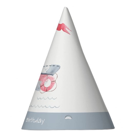 Niedlicher Nautic Soft Red Blue Sailboat Kindergeb Partyhütchen (Rechts)