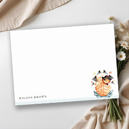 Niedlicher Nautical Pirate Ship Lion Cub Kindergeb Mitteilungskarte