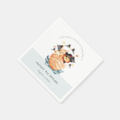 Niedlicher Nautical Pirate Ship Lion Cub Kindergeb Serviette (Ecke)