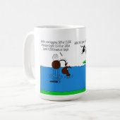Niedlicher Nebenfluss-Überfahrt-PferdeCartoon Kaffeetasse (Vorderseite Links)