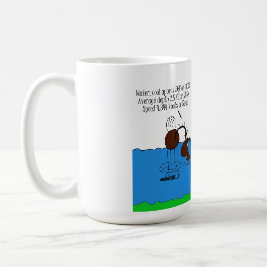 Niedlicher Nebenfluss-Überfahrt-PferdeCartoon Kaffeetasse (Links)