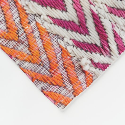 Niedlicher Neonrosa Zickzack Fleecedecke (Ecke)