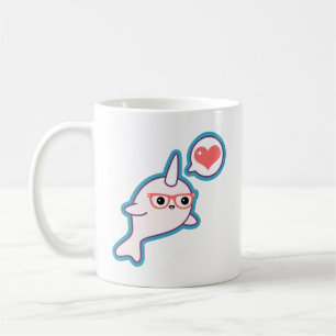 Niedlicher Nerd Narwhal Kaffeetasse