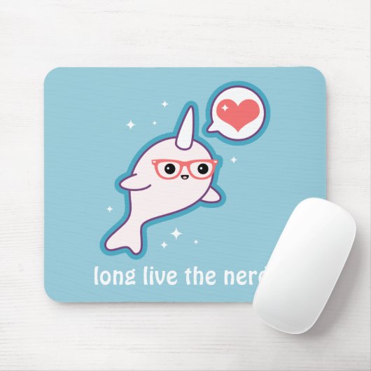 Niedlicher Nerd Narwhal Mousepad (Mit Mouse)