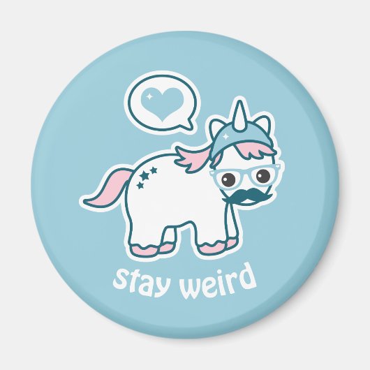 Niedlicher Nerd Unicorn Magnet (Vorne)