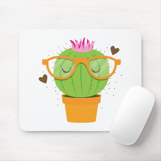 niedlicher nerdy Kaktus Mousepad (Mit Mouse)