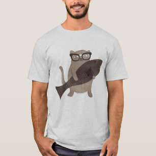Niedlicher Nerdy Katzen-T - Shirt