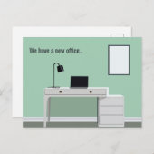 Niedlicher neuer Büroarbeitsplatz - Adresswechsel Postkarte (Vorne/Hinten)