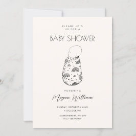 Niedlicher neuer geborener Baby-Schlaf Einladung