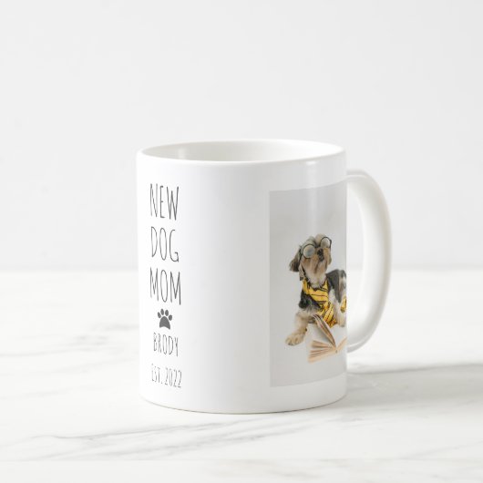 Niedlicher neuer Hund Mama Foto Handgeschriebener Kaffeetasse (VorderseiteRechts)