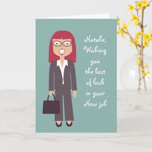 Niedlicher neuer Job oder Werbeaktion Karte (Gelbe Blume)