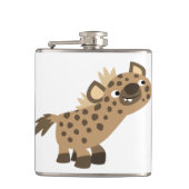 Niedlicher, neugieriger Cartoon Hyena Hip Flask Flachmann (Vorderseite)