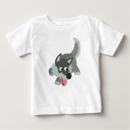 Niedlicher Neugieriger Cartoon Wolf Baby T - Shirt