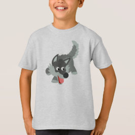 Niedlicher Neugieriger Cartoon Wolf Children T - S T-Shirt