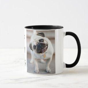 Niedlicher neugieriger Mops-Entwurf Tasse