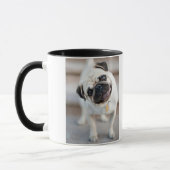 Niedlicher neugieriger Mops-Entwurf Tasse (Links)