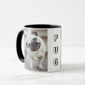 Niedlicher neugieriger Mops-Entwurf Tasse (Vorderseite Links)