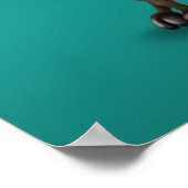 Niedlicher, neugieriger Nerd mit Brillen Türkis Poster (Ecke)