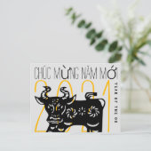 Niedlicher Neujahrsgruß in Vietnamesisch HPostC Feiertagspostkarte (Stehend Vorderseite)