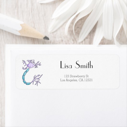 Niedlicher Neuron Cartoon Personalisierte Rücksend (Insitu)