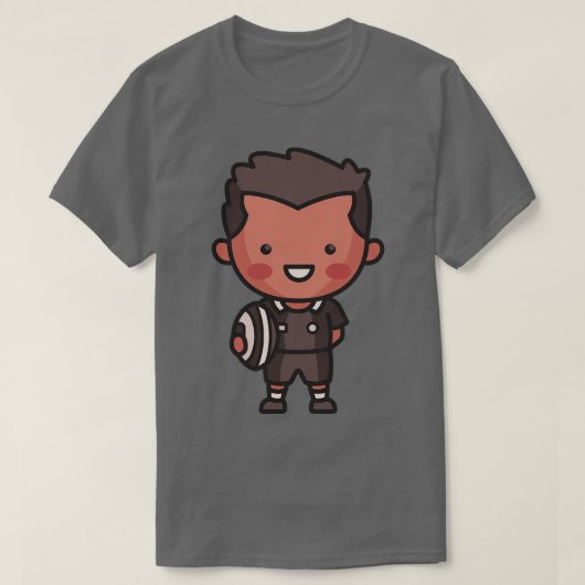 Niedlicher Neuseeländischer Rugby Player T-Shirt (Design vorne)