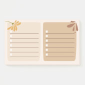 Niedlicher neutraler Hintergrund mit Blumenbraun Post-it Klebezettel (Vorderseite)