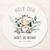 Niedlicher neutraler Kindergeburtstag aus dem Heil Runder Pappuntersetzer (Vorderseite)