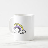 Niedlicher nichtbinärer Regenbogen Kaffeetasse (Vorderseite Links)