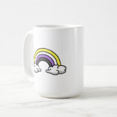 Niedlicher nichtbinärer Regenbogen Kaffeetasse (Vorderseite Links)