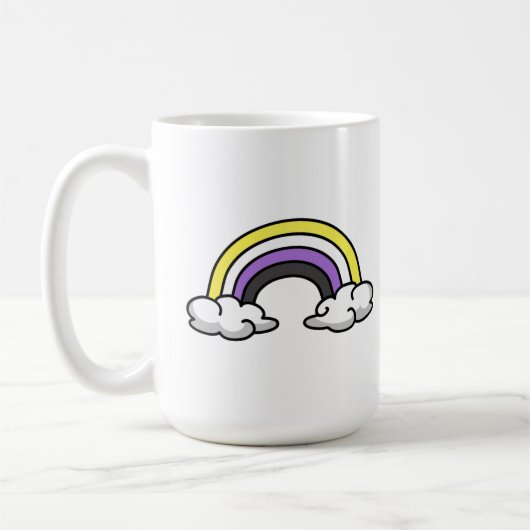 Niedlicher nichtbinärer Regenbogen Kaffeetasse (Links)