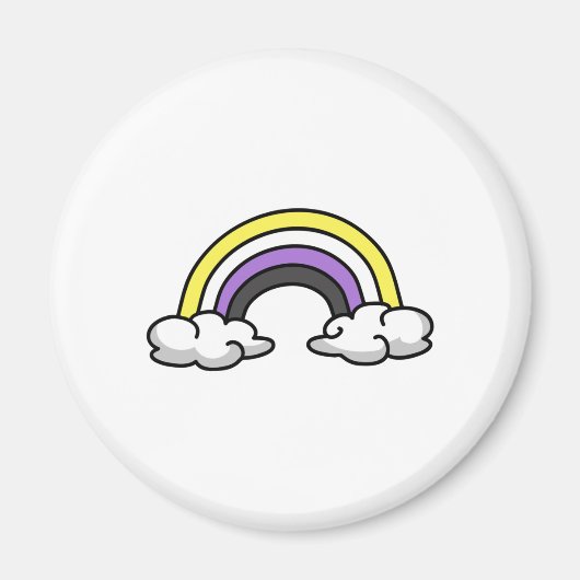 Niedlicher nichtbinärer Regenbogen Magnet (Vorne)