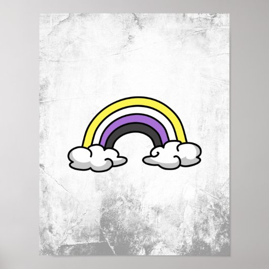 Niedlicher nichtbinärer Regenbogen Poster (Vorne)