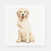 Niedlicher Niedlicher Welpe Golden Retriever Party Serviette (Vorderseite)