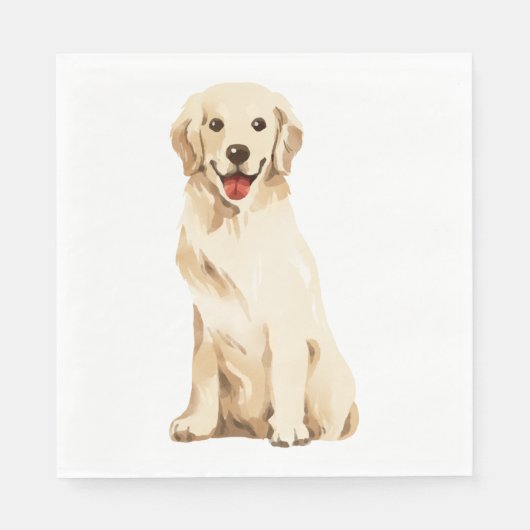 Niedlicher Niedlicher Welpe Golden Retriever Party Serviette (Vorderseite)