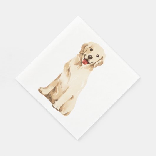 Niedlicher Niedlicher Welpe Golden Retriever Party Serviette (Ecke)