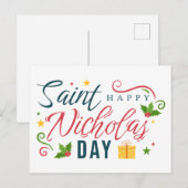 Niedlicher Nikolaus-Tag Feiertagspostkarte (Vorne/Hinten)