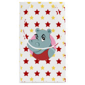 Niedlicher Nilpferd-Cartoon Kleine Geschenktüte (Rückseite)