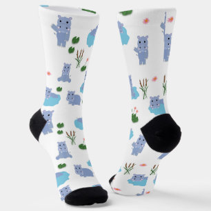 Niedlicher Nilpferd-Hippo-Muster Kinder-Schlafzimm Socken