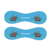 Niedlicher Nilpferd mit Vogel-Cartoon Baseball (Paneele)