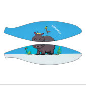 Niedlicher Nilpferd mit Vogel-Cartoon Mini Basketball (Panele)