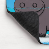 Niedlicher Nilpferd mit Vogel-Cartoon Mousepad (Ecke)