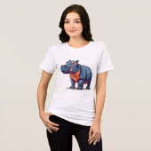Niedlicher Nilpferd Tri-Blend Shirt (Vorderseite voll)