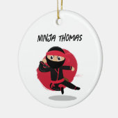 Niedlicher Ninja Warrior Black & Red Kids Individu Keramik Ornament (Links)
