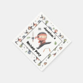 Niedlicher Ninja Warrior Kindergeburtstag Party In Serviette (Ecke)