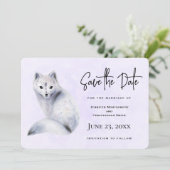 Niedlicher Nordic Fox mit Blumenmuster Save The Date (Stehend Vorderseite)