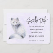 Niedlicher Nordic Fox mit Blumenmuster Save The Date (Vorderseite)