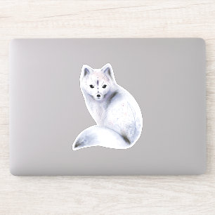 Niedlicher Nordic Fox mit floralen Markierungen Aufkleber