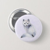 Niedlicher Nordic Fox mit floralen Markierungen Button (Vorne & Hinten)