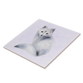 Niedlicher Nordic Fox mit floralen Markierungen Fliese (Seite)